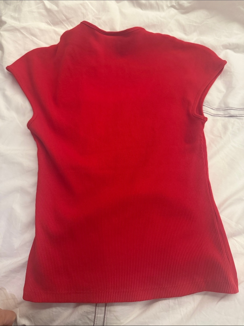 H&M Red Ribbed Square-Neck Tank - Picture 4 of 4
